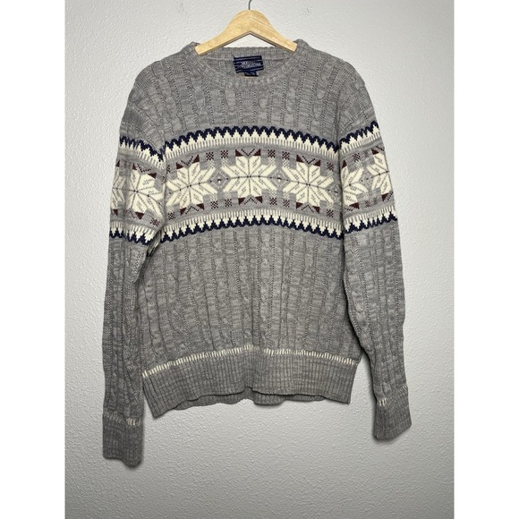 Mervyns Other - Vintage 90's Mervyn's Men's Collection Fair Isle Cable Knit Sweater Size XL